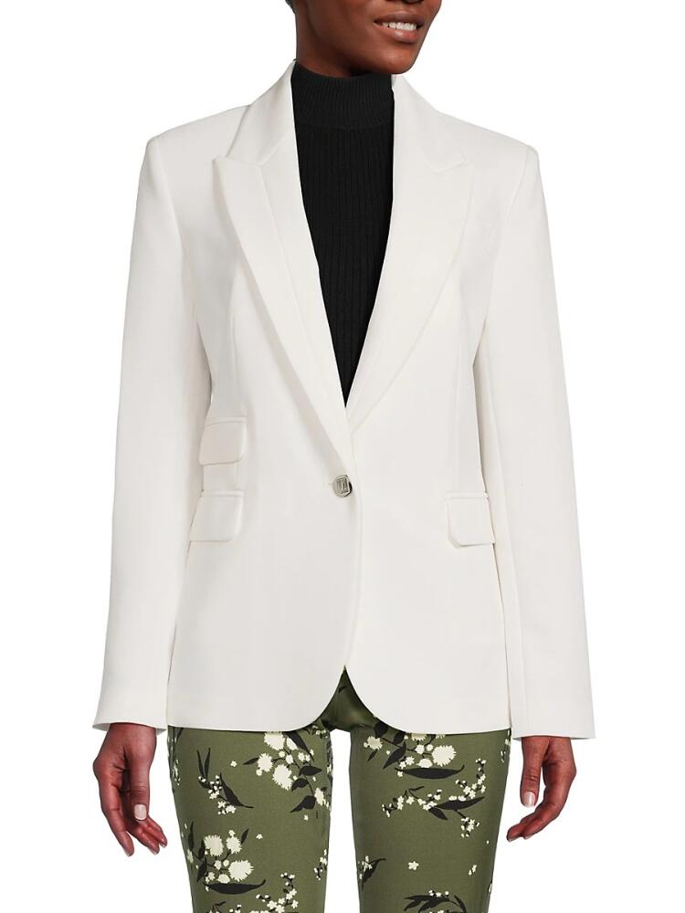 Karl Lagerfeld Paris Women's Solid Single Brasted Blazer - Soft White Cover