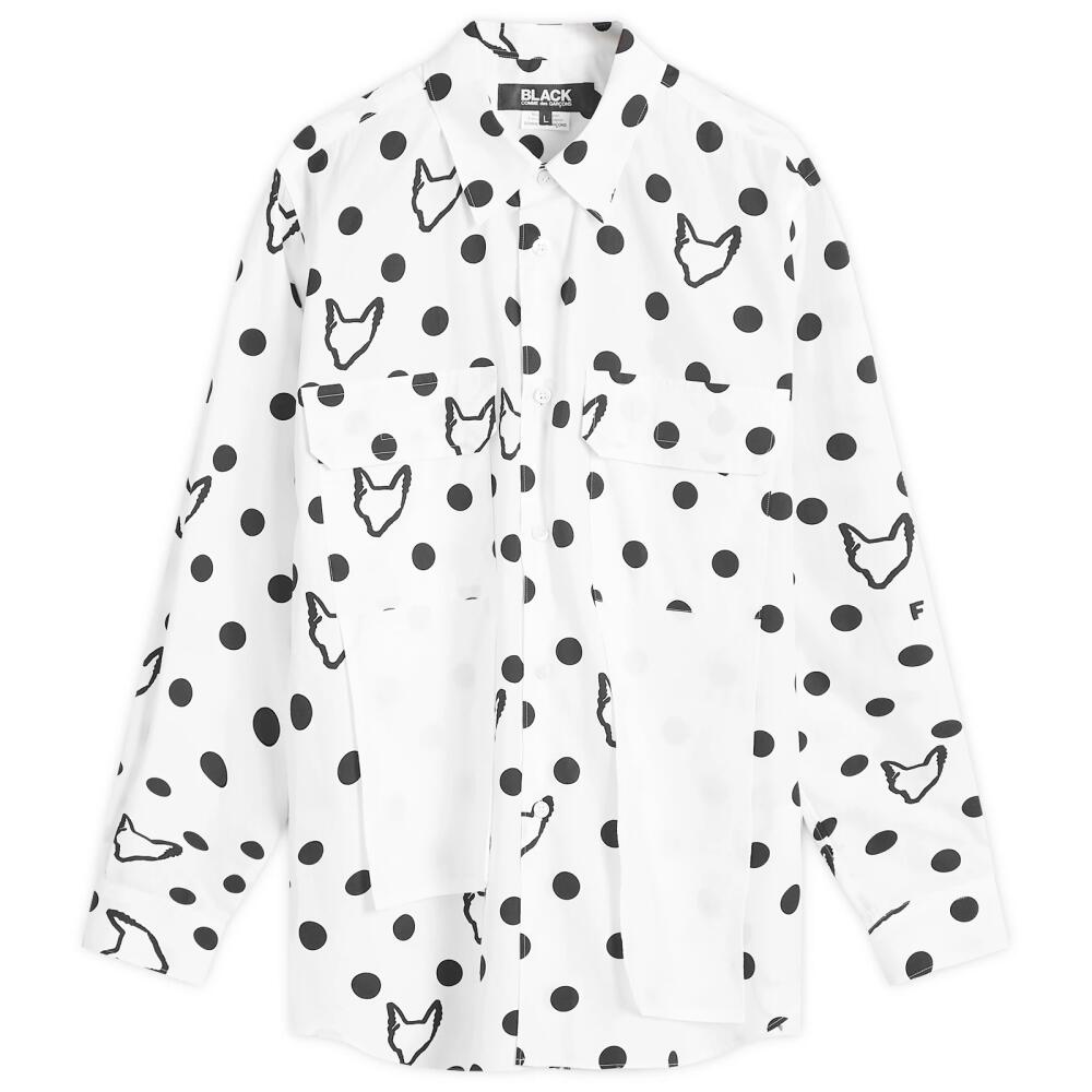 Comme des Garçons Black Men's Filip Pagwski Print Shirt in White/Black Cover