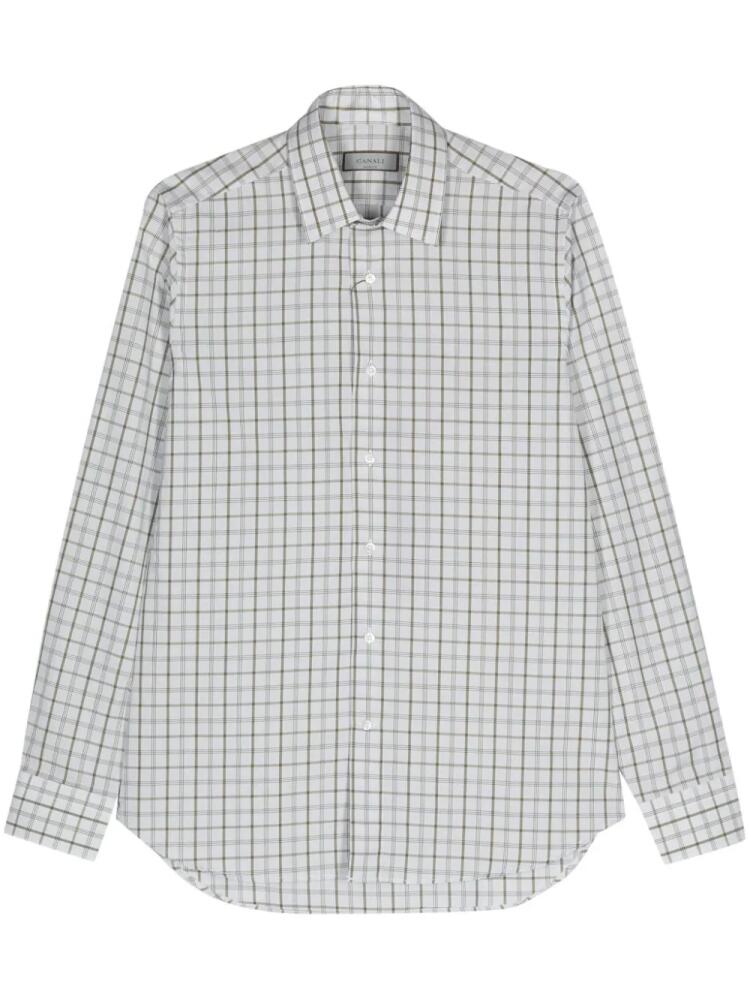 Canali check-pattern cotton shirt - Green Cover