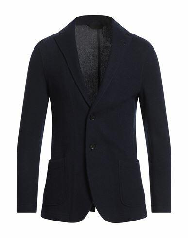 Paoloni Man Blazer Navy blue Wool, Polyamide Cover