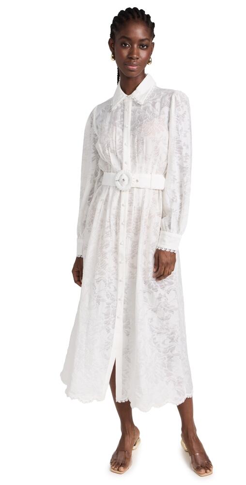 Hemant and Nandita Long Shirt Dress With Buckle Belt And Slip White Cover