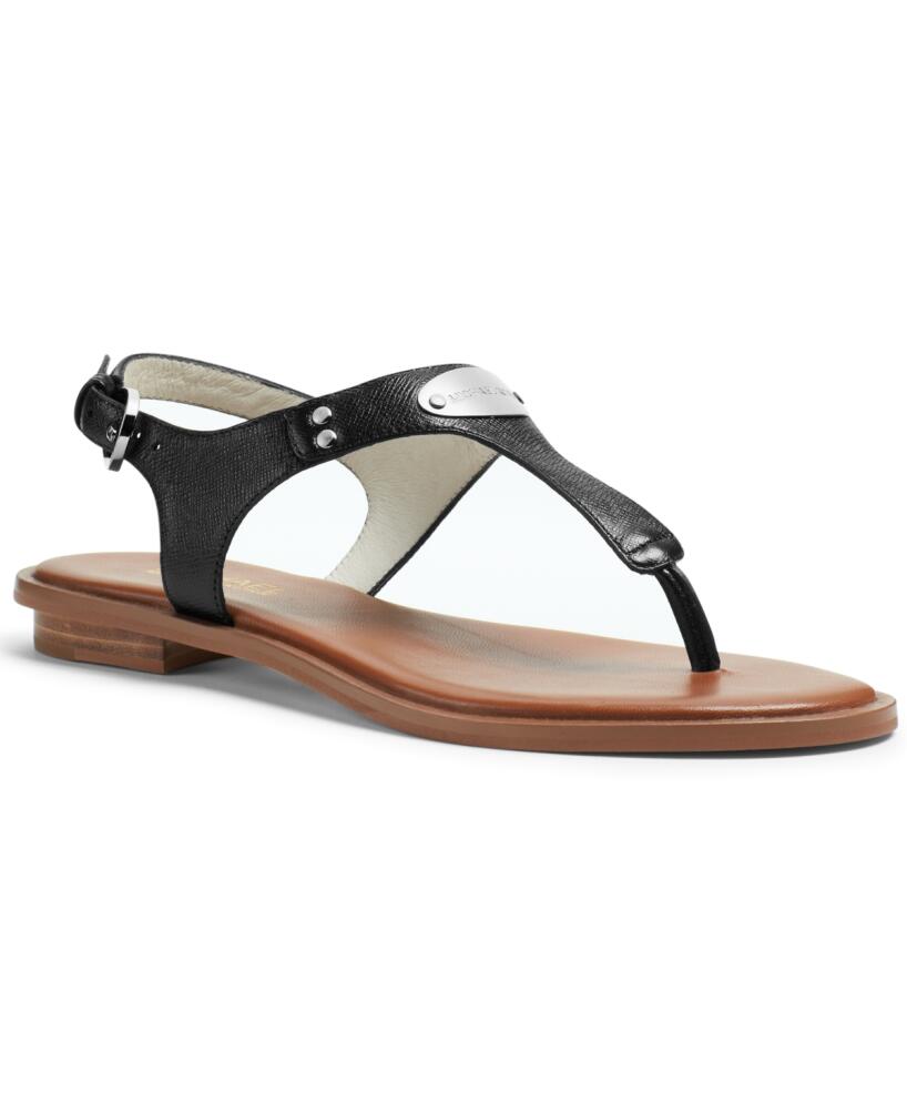 Michael Michael Kors Women's Mk Plate Flat Thong Sandals - Black Cover