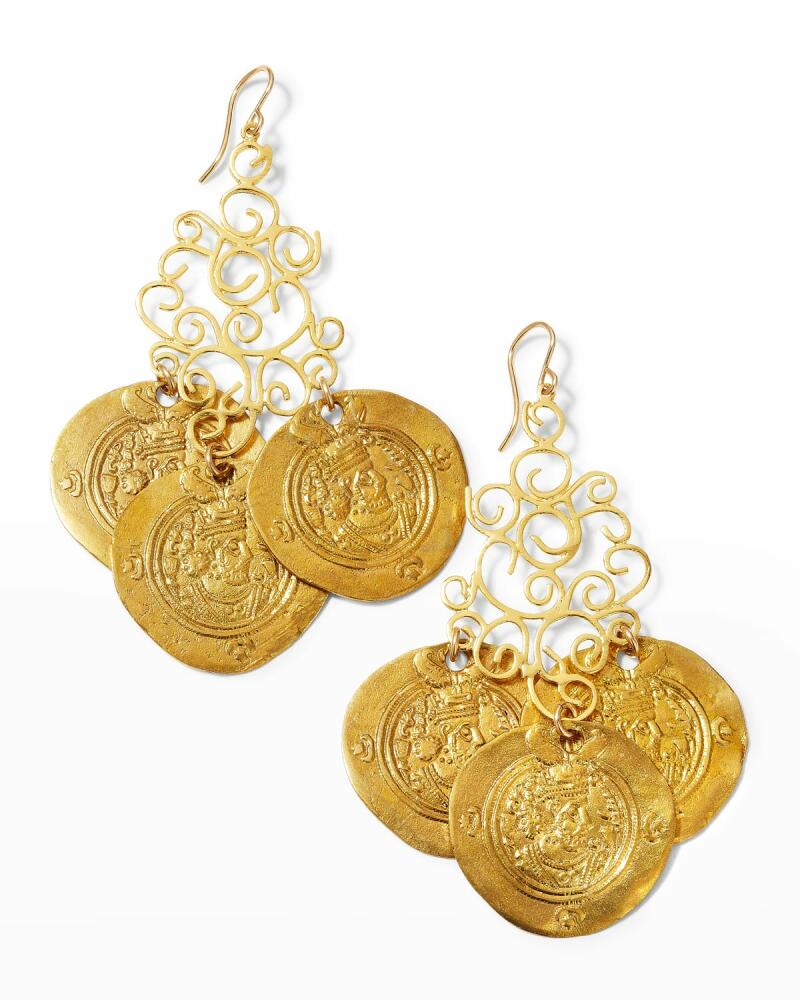 Devon Leigh Gold Coin Chandelier Earrings Cover