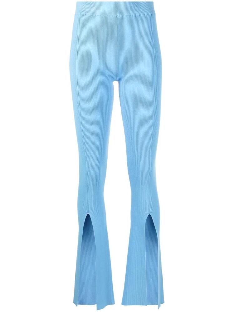 REMAIN high-waisted knitted trousers - Blue Cover