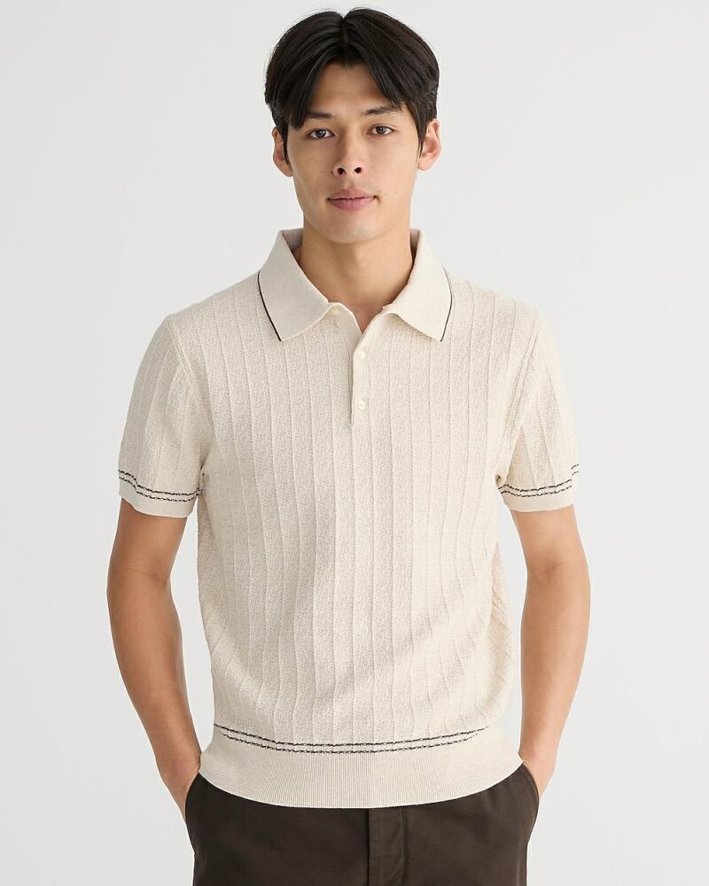 J.Crew Texture-stitch cotton-tipped sweater-polo Cover