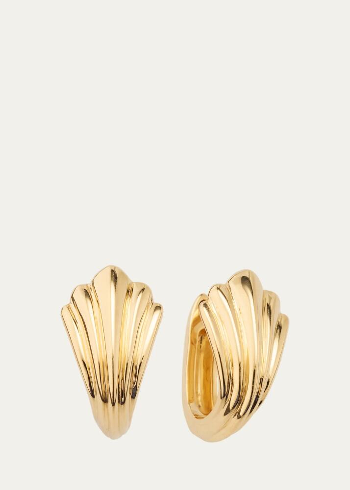 Lizzie Mandler Fine Jewelry 18K Yellow Gold Fluted Huggie Earrings Cover