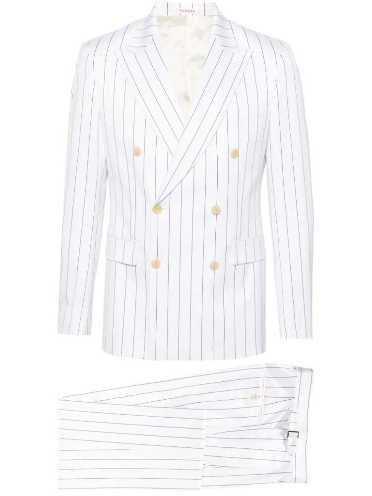 FURSAC striped doubled-breasted suit - White Cover