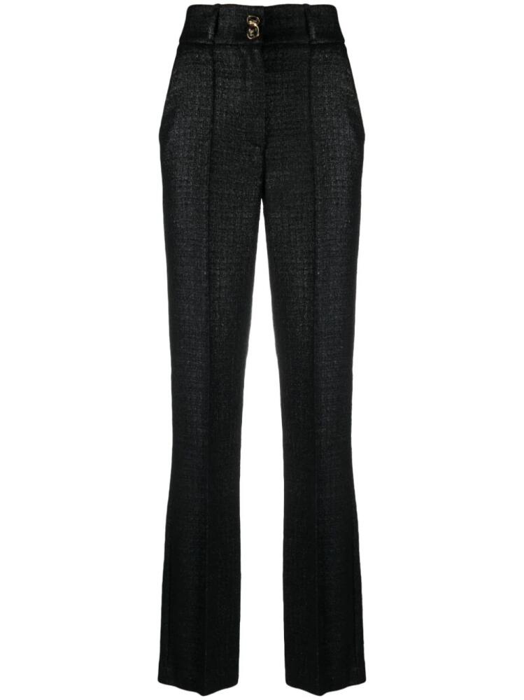 Elisabetta Franchi crepe-texture high-waist trousers - Black Cover