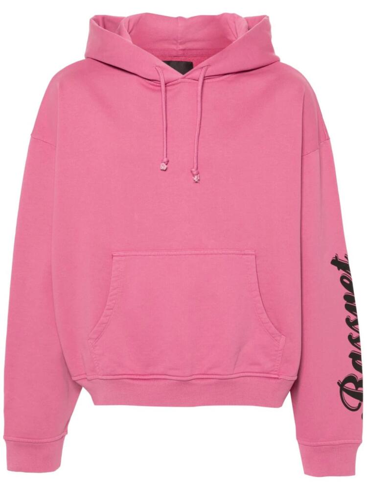 RASSVET logo-print cotton hoodie - Pink Cover