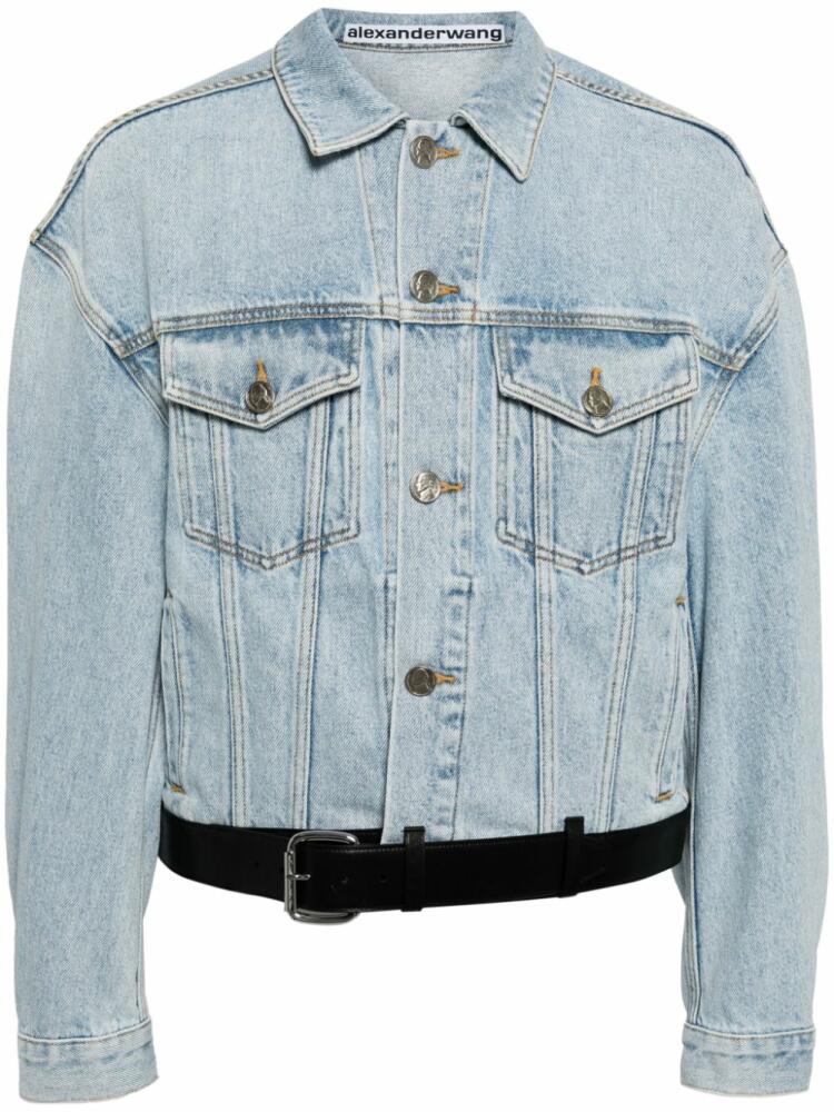 Alexander Wang leather-belt denim jacket - Blue Cover