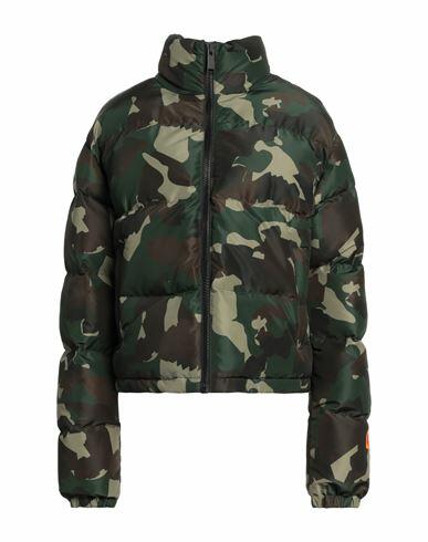 Heron Preston Woman Puffer Dark green Polyester Cover