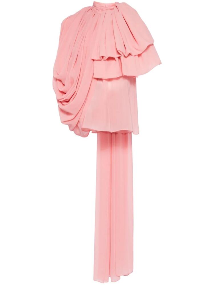 Isabel Sanchis draped georgette blouse - Pink Cover