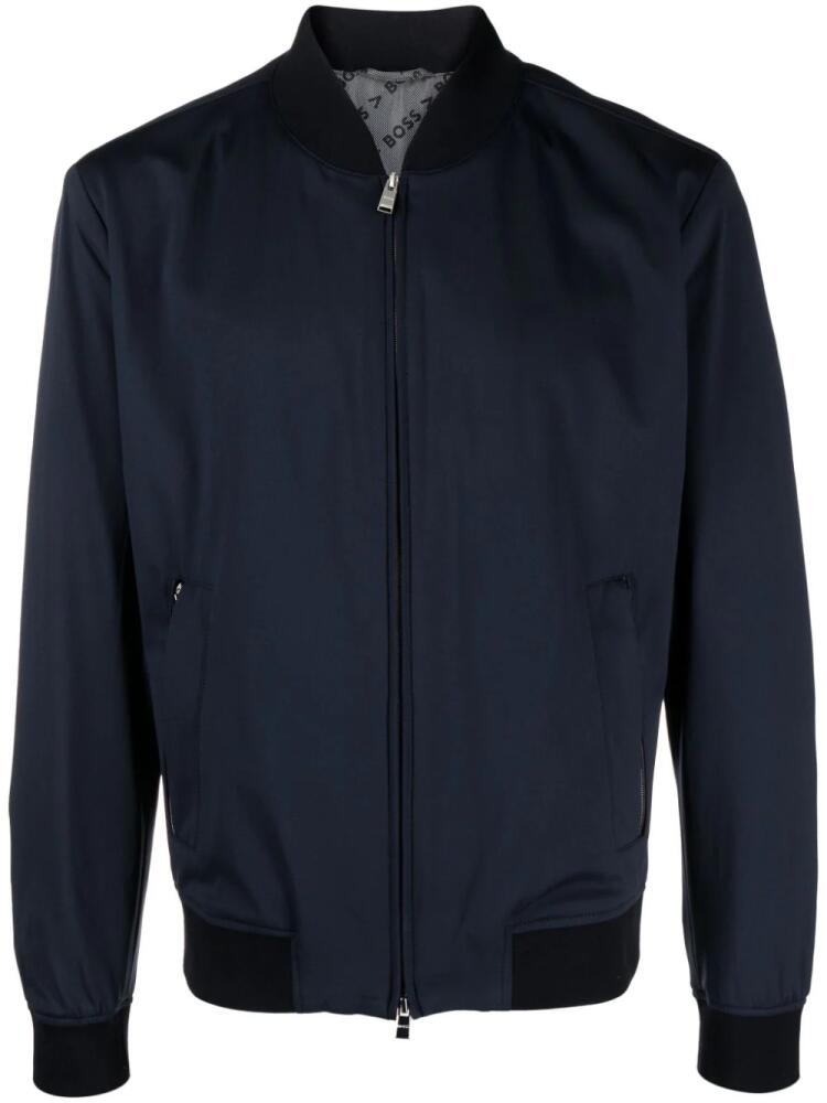 BOSS P Hanry zip-up bomber jacket - Blue Cover