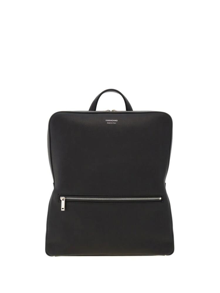 Ferragamo grained leather backpack - Black Cover