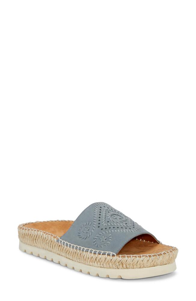 Lucky Brand Lemana Espadrille Platform Slide Sandal in Ash Blue Icarus Cover