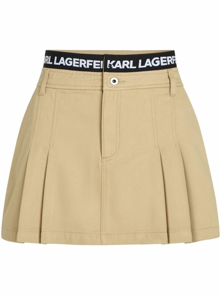 Karl Lagerfeld Jeans pleated denim miniskirt - Neutrals Cover