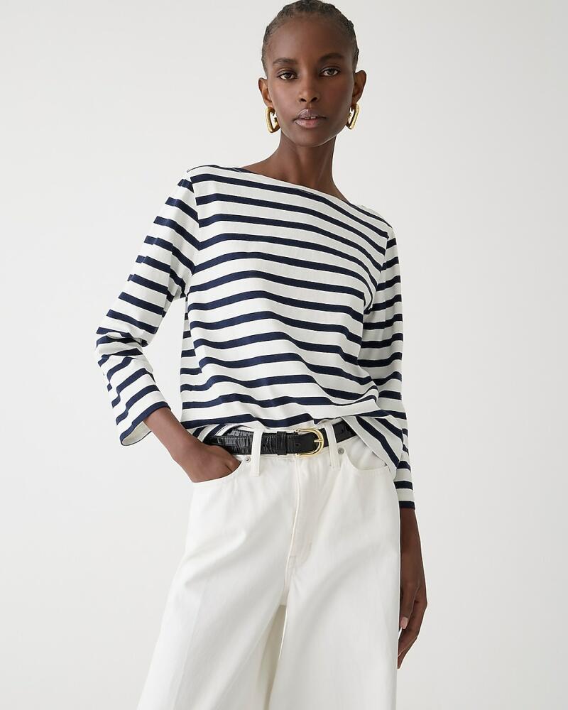 J.Crew Classic mariner cloth boatneck T-shirt in stripe Cover