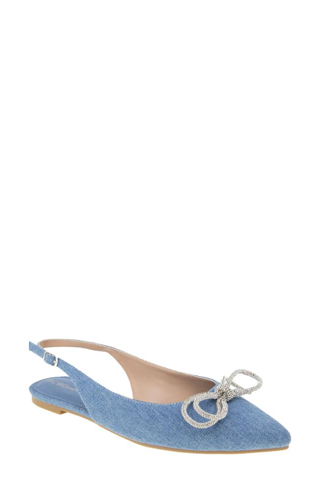 bcbg Kristin Pointed Toe Denim Slingback Flat Cover