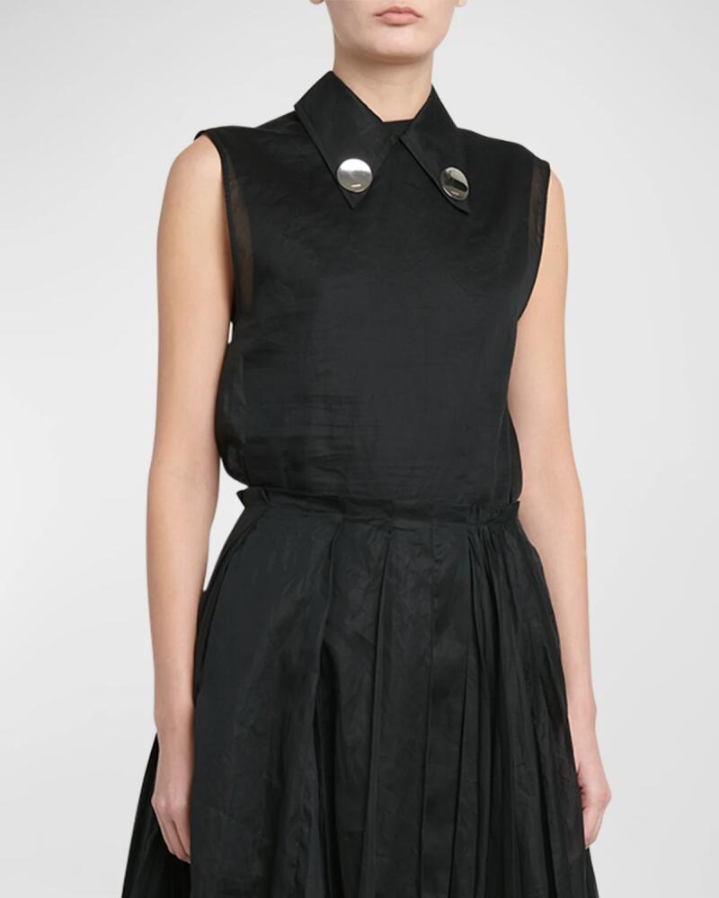 Jil Sander Collared Sleeveless Top Cover