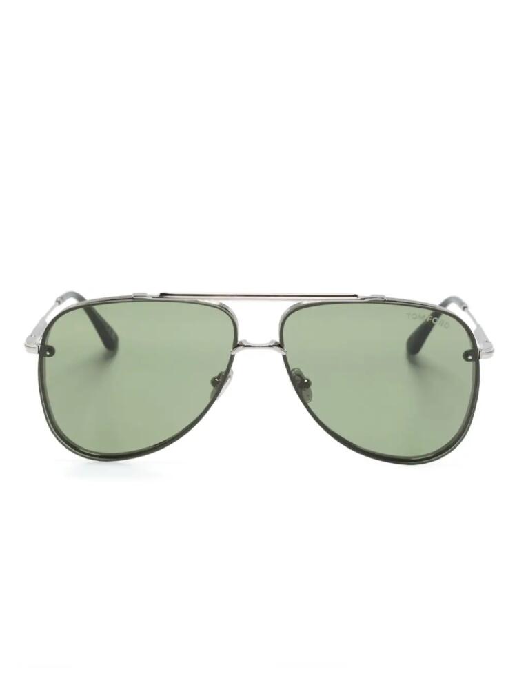 TOM FORD Eyewear Leon pilot-frame sunglasses - Silver Cover