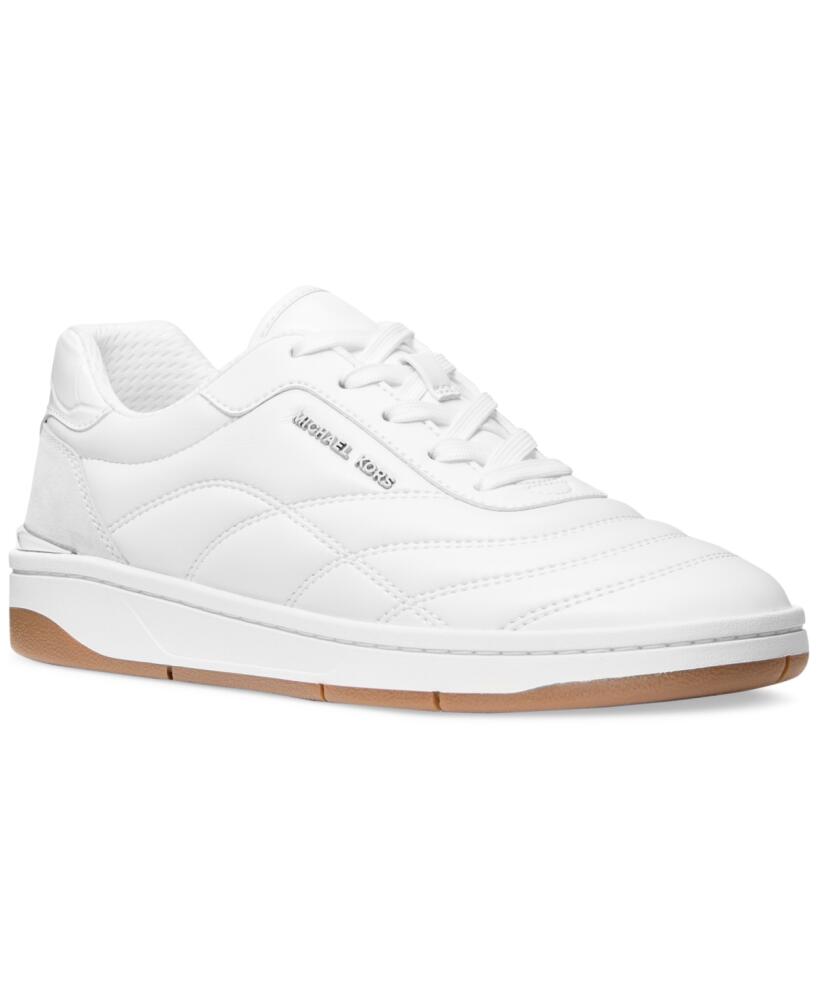 Michael Michael Kors Pia Lace-Up Quilted Sneakers - Optic White Cover