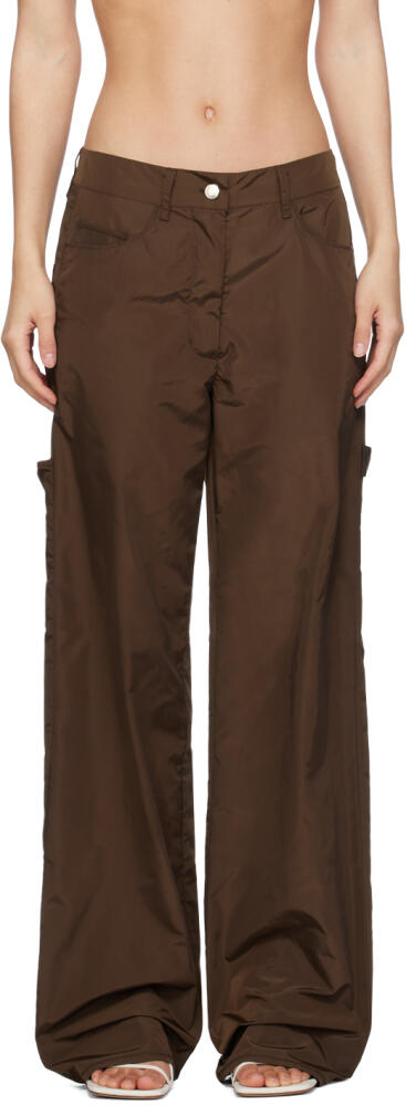 Saks Potts Brown Grey Trousers Cover