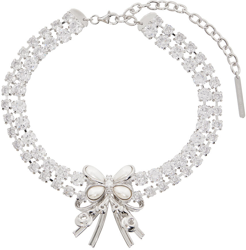 SHUSHU/TONG Silver Pearl Butterfly Flower Necklace Cover