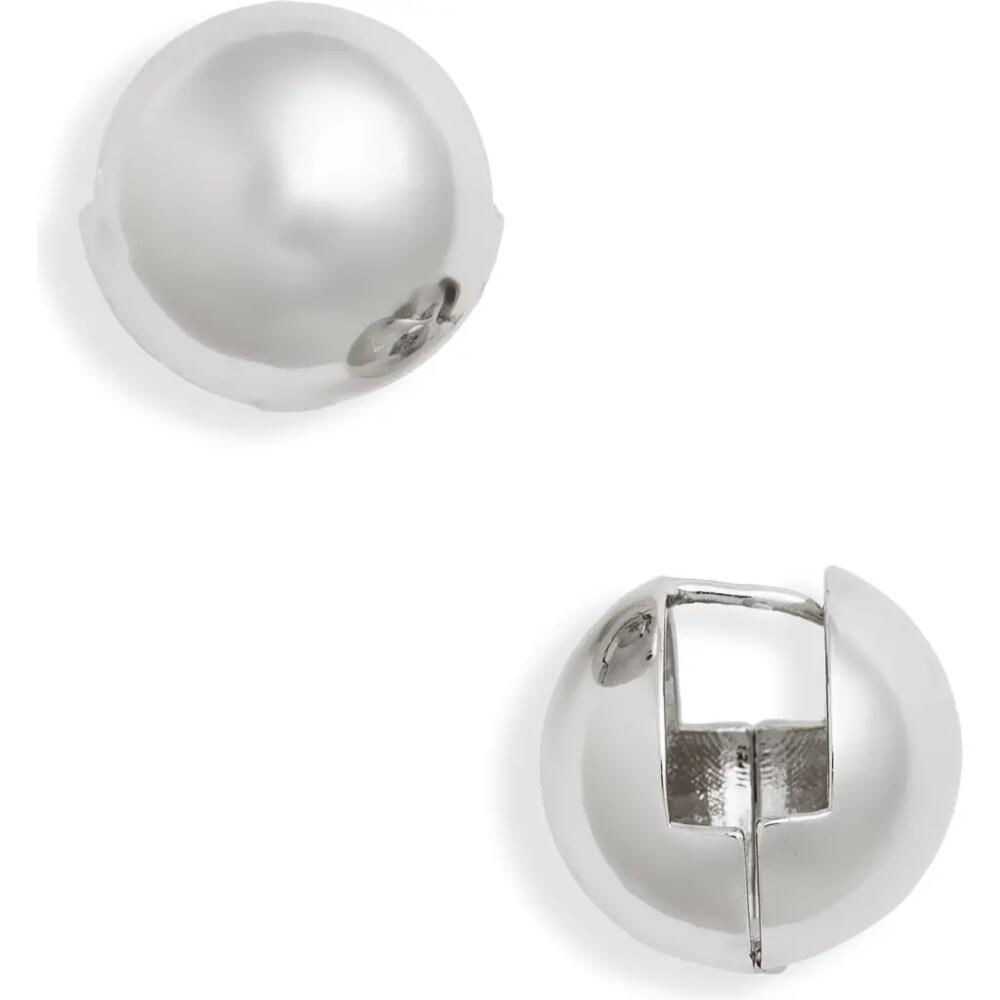 Nordstrom Polished Sphere Huggie Earrings in Rhodium Cover