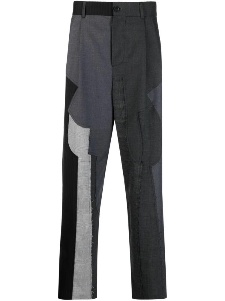 Feng Chen Wang patchwork-design straight-leg trousers - Grey Cover