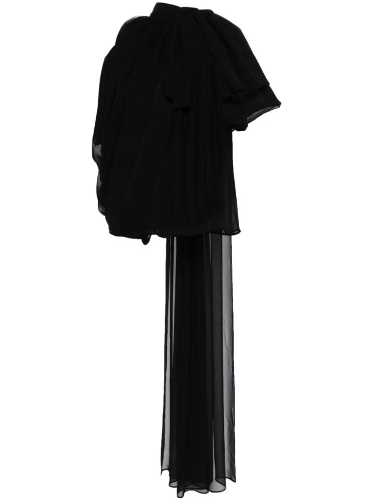 Isabel Sanchis draped georgette blouse - Black Cover