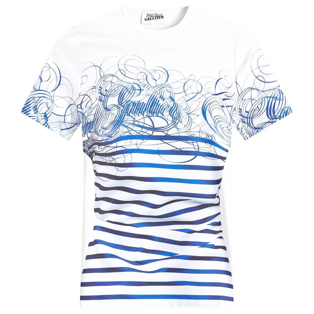 Jean Paul Gaultier Women's Logo T-Shirt in White/Navy Cover