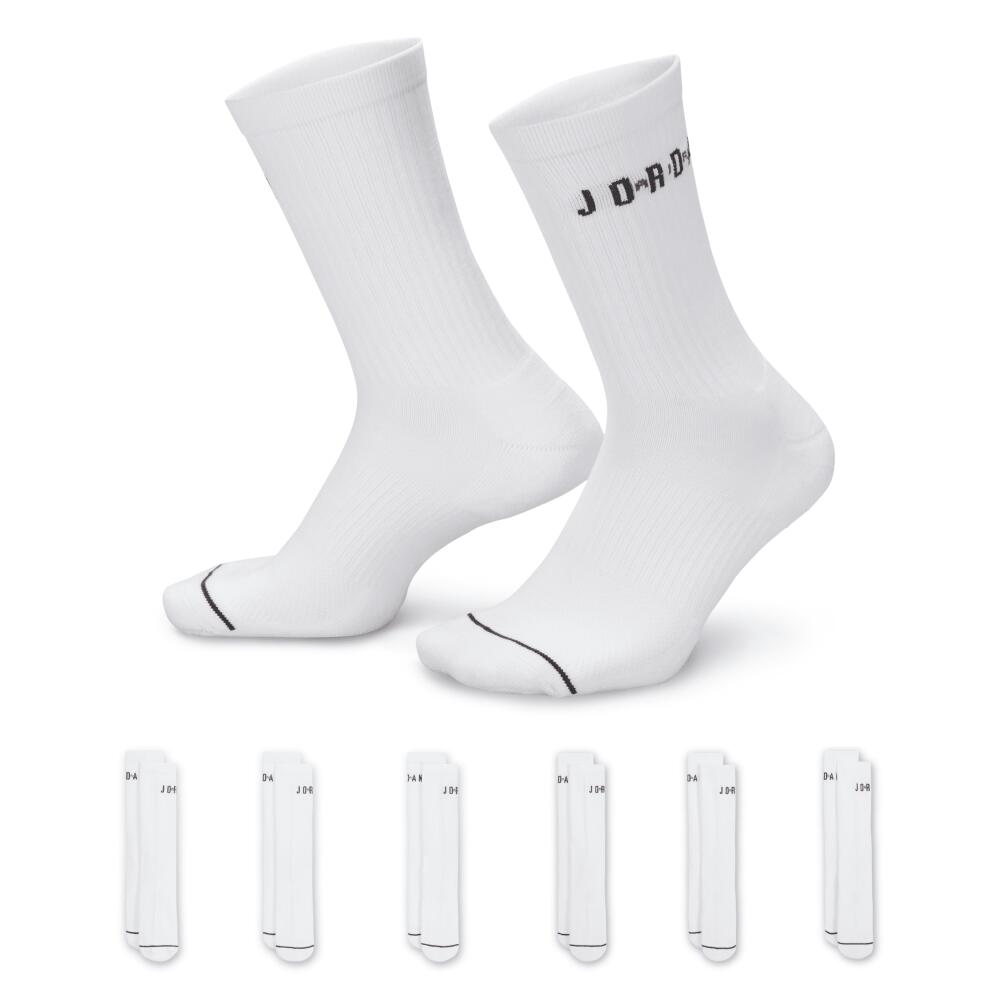 Jordan Everyday Crew Socks (6 Pairs) in White Cover