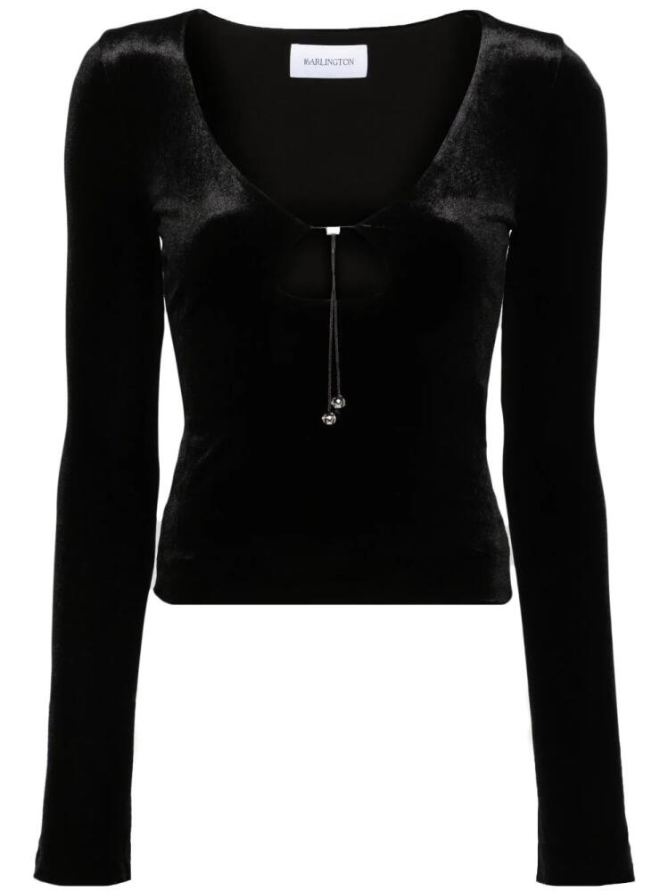 16Arlington Solaris cut-out velvet top - Black Cover