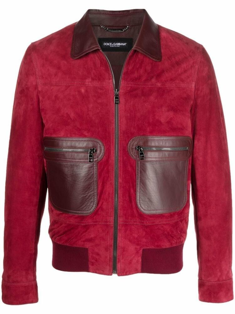 Dolce & Gabbana suede bomber jacket - Red Cover