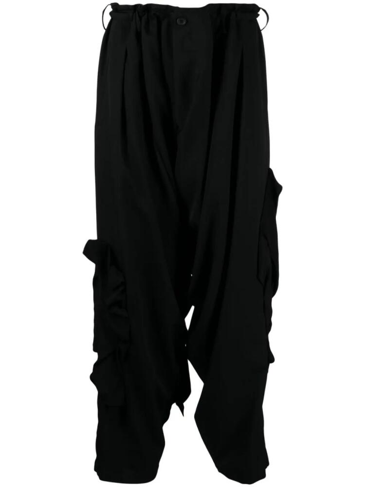 Yohji Yamamoto wide-leg cotton trousers - Black Cover