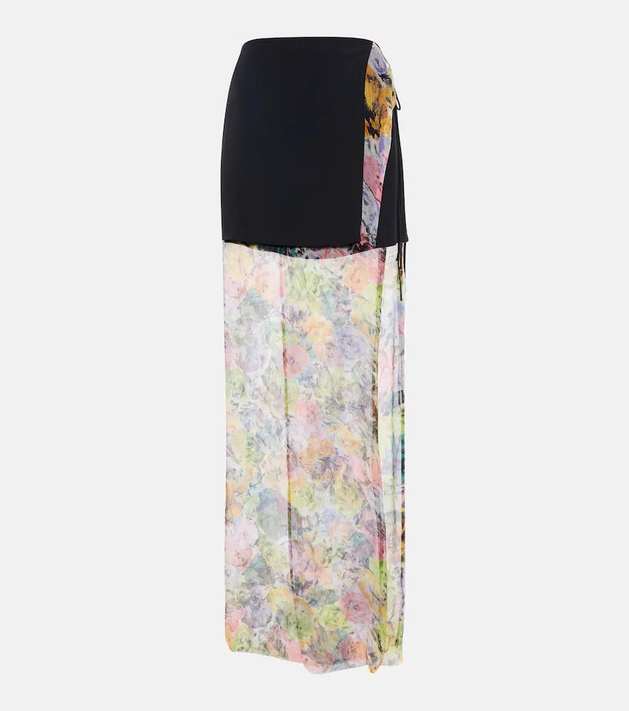 Dries Van Noten Floral crêpe midi skirt Cover