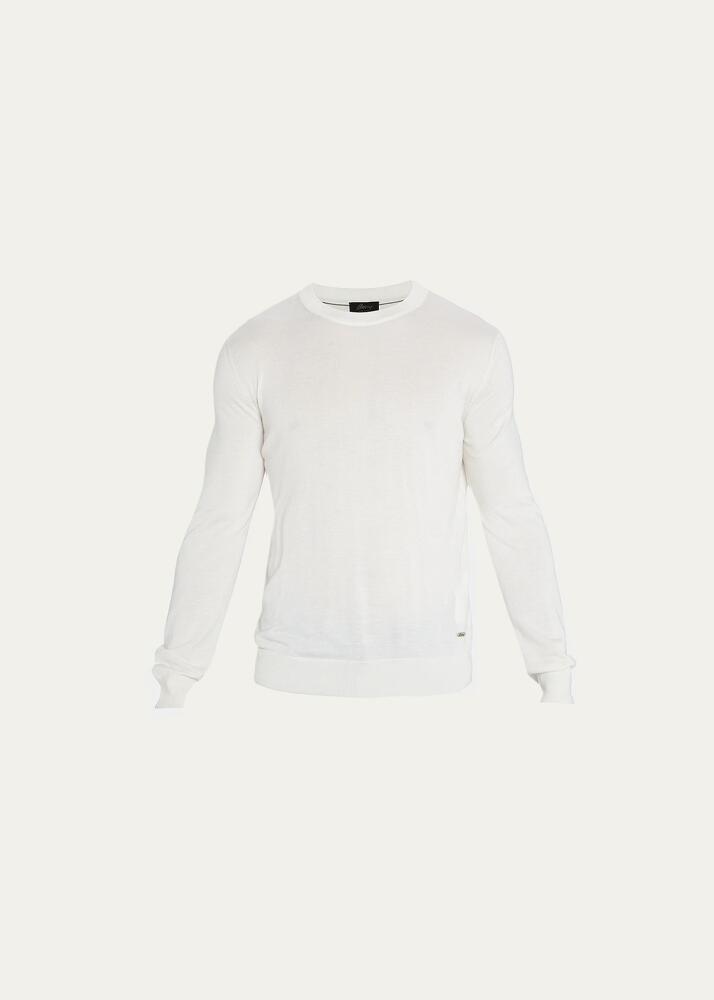 Brioni Men's Cashmere-Silk Crewneck Sweater Cover