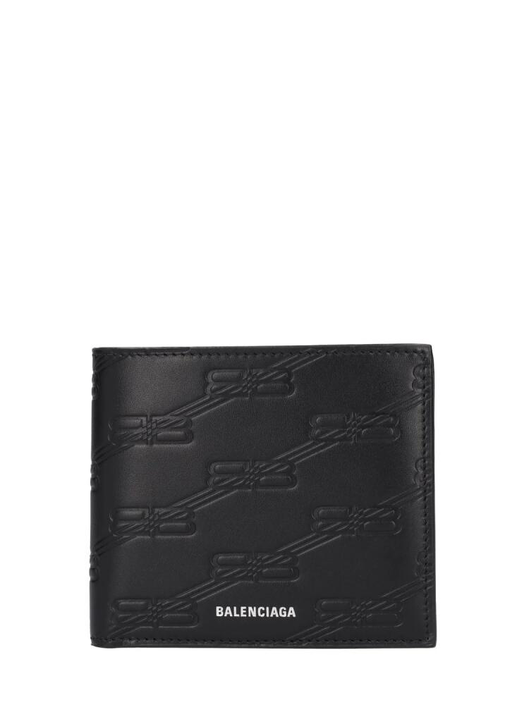 BALENCIAGA Bb Embossed Leather Wallet Cover