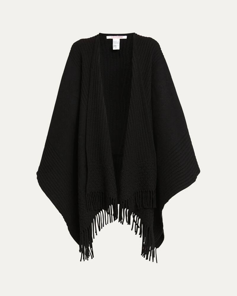 Valentino Jacquard Knit Cashmere Poncho Cover