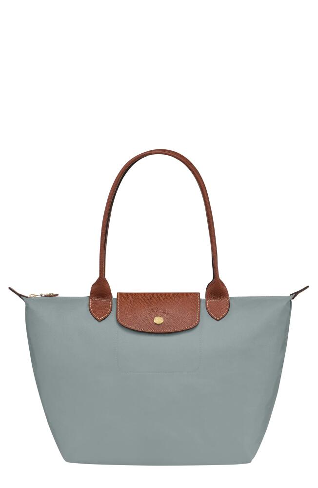 Longchamp Medium Le Pliage Nylon Shoulder Tote in Steel Cover