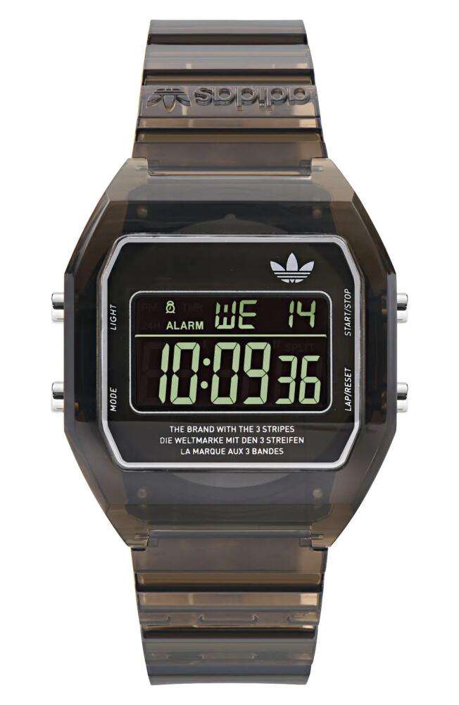 adidas AO Street Translucent Resin Strap Watch in Black Cover