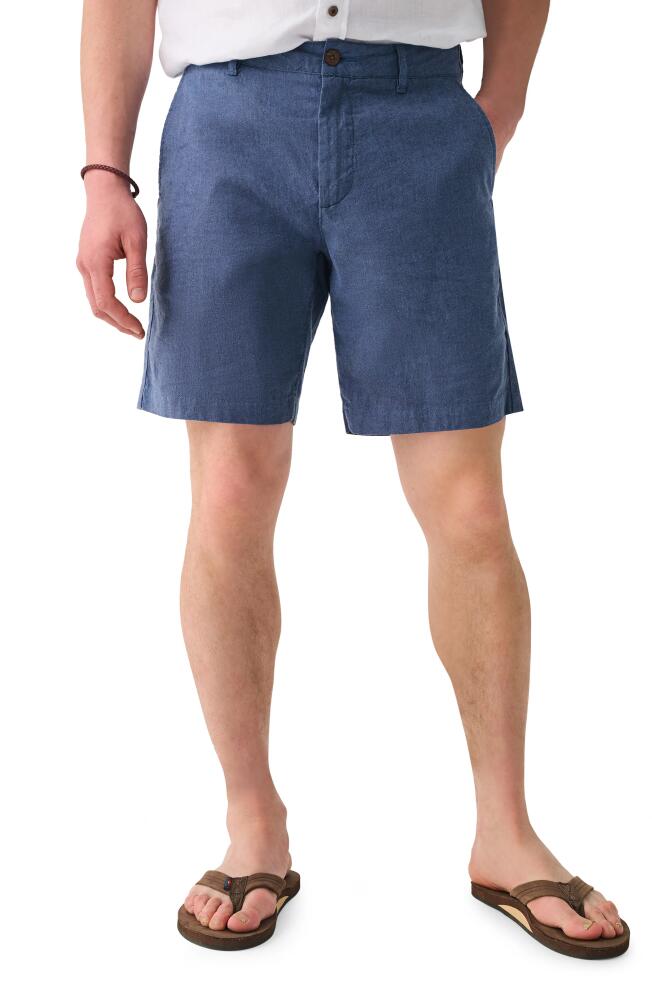 Faherty Tradewindes Linen Blend Chino Shorts in Night Sea Cover