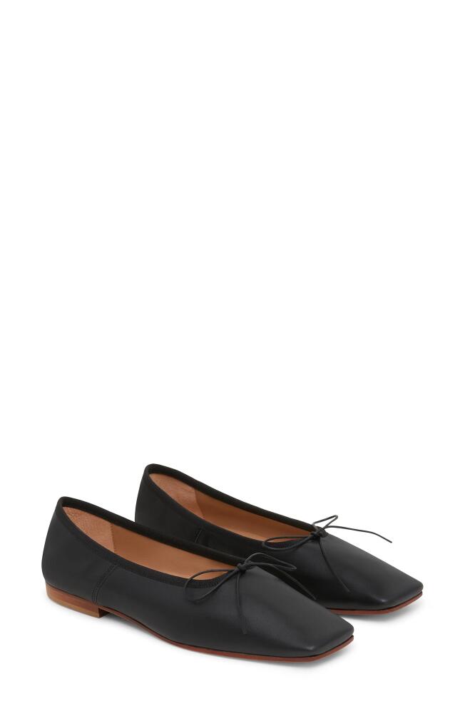 Mansur Gavriel Square Toe Ballerina Flat in Black/black Cover