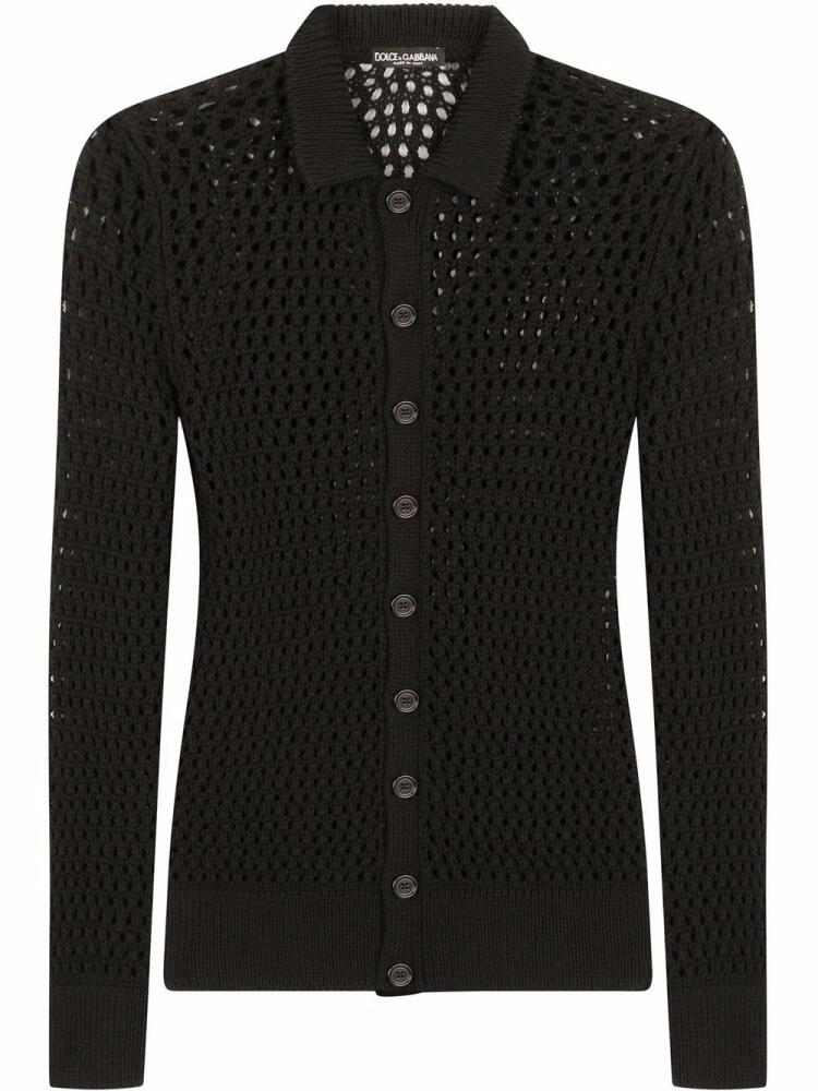 Dolce & Gabbana open knit wool cardigan - Black Cover