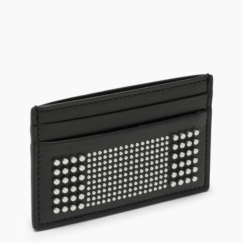 Alexander McQueen Black studded leather card case Cover