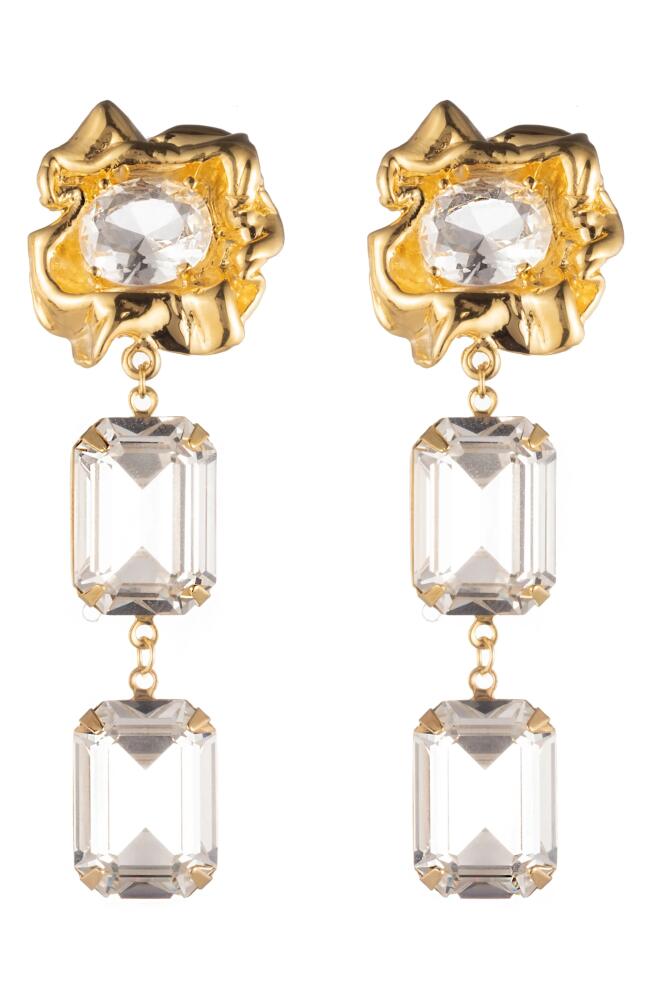 Sterling King Ada Crystal Drop Earrings in Gold - Crystal Cover