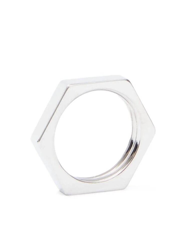 Maison Margiela geometric brushed ring - Silver Cover