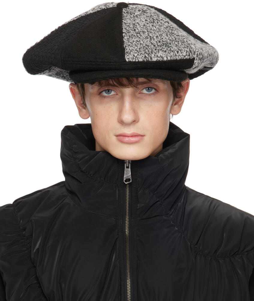 ADER error Black Paneled Beret Cover