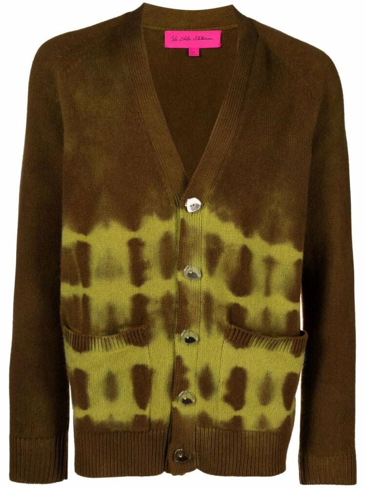 The Elder Statesman tie-dye print cashmere cardigan - Brown Cover