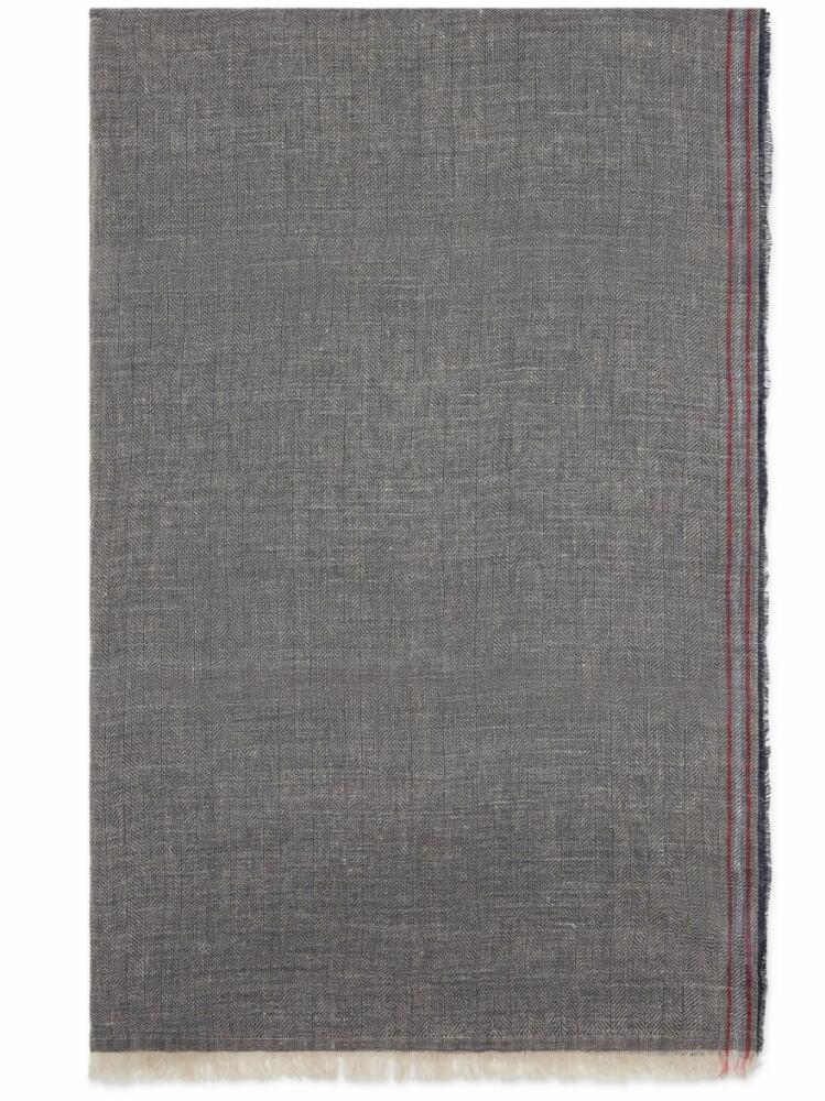 Brunello Cucinelli linen-silk scarf - Blue Cover